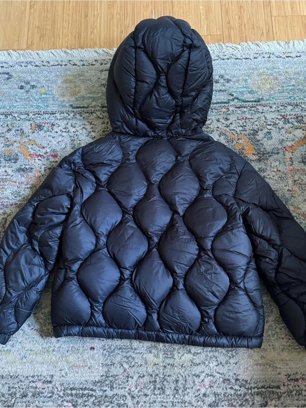 Moncler Black Quilted Anthony Hooded Puffer Jacket size 8 Youth